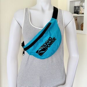 Vintage teal blue and black Idaho Power Company fanny pack